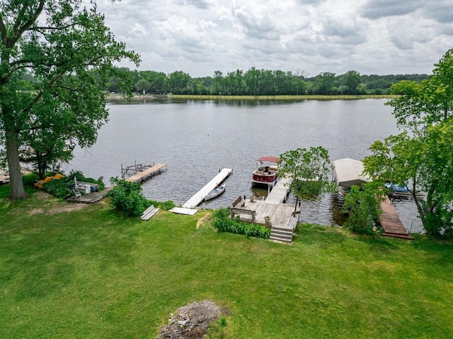 1124 Blackhawk Ave, Mchenry, IL 60051 - dock with a water view and a yard