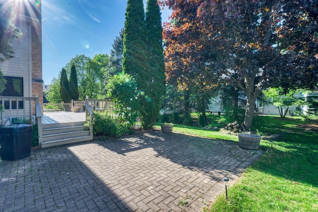 view of patio / terrace with a wooden deck