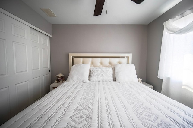 2650 Carlisle Ln, Hampshire, IL 60140 - bedroom with a closet and a ceiling fan