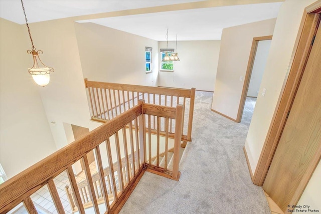 319 E Theodore Ln, Itasca, IL 60143 - hall with an upstairs landing and carpet floors