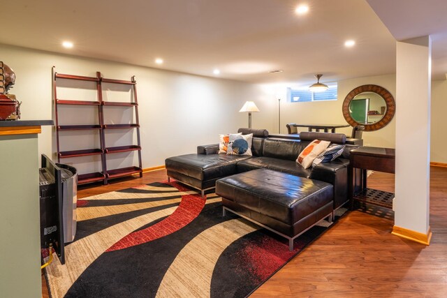 4610 Main St, Lisle, IL 60532 - living area with wood finished floors, recessed lighting, and baseboards
