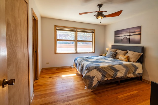 4610 Main St, Lisle, IL 60532 - bedroom featuring light wood finished floors, baseboards, and a ceiling fan