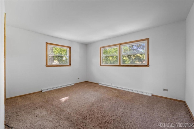 2663 Southcrest Dr, Downers Grove, IL 60516 - spare room with a baseboard heating unit, carpet floors, and baseboards