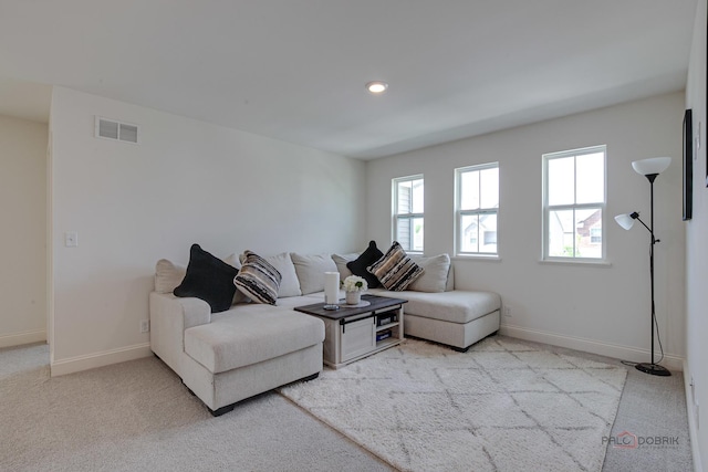 1027 Button Bush St, South Elgin, IL 60177 - living area featuring healthy amount of natural light, carpet flooring, baseboards, and recessed lighting