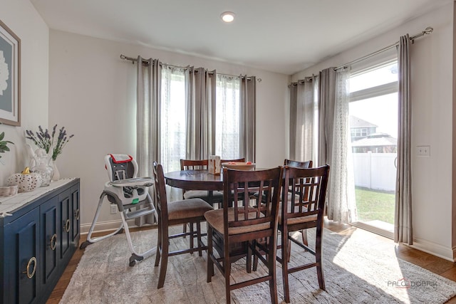 1027 Button Bush St, South Elgin, IL 60177 - dining space featuring wood finished floors, baseboards, and recessed lighting