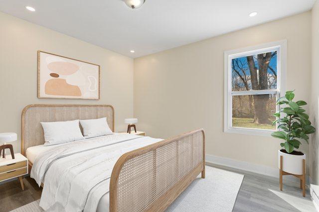 292 W 17th St, Chicago Heights, IL 60411 - bedroom featuring wood finished floors, baseboards, and recessed lighting