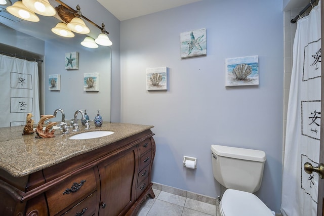 1628 Westminster Dr, Naperville, IL 60563 - bathroom with toilet, vanity, tile patterned flooring, and baseboards