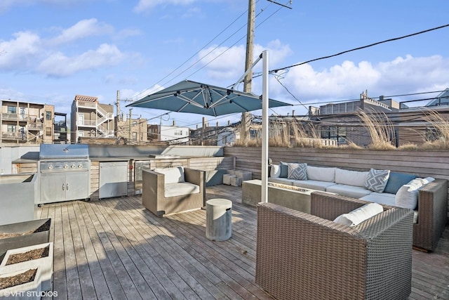 1625 W Barry Ave Unit 3, Chicago, IL 60657 - deck featuring outdoor lounge area, grilling area, and area for grilling