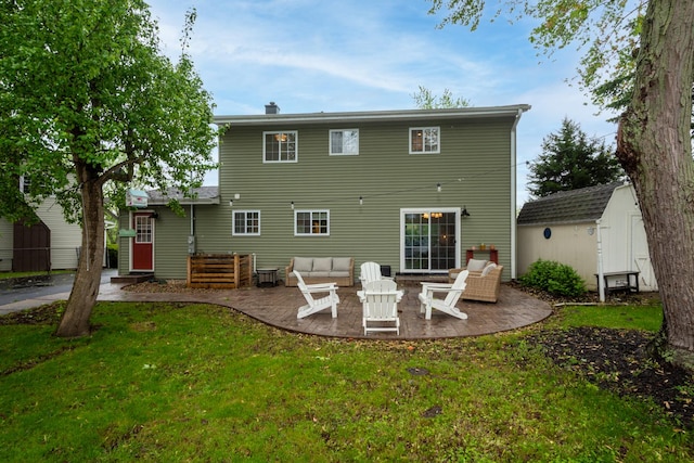 18450 W Streamwood Ct, Gurnee, IL 60031 - rear view of house with a patio area, a lawn, and outdoor lounge area