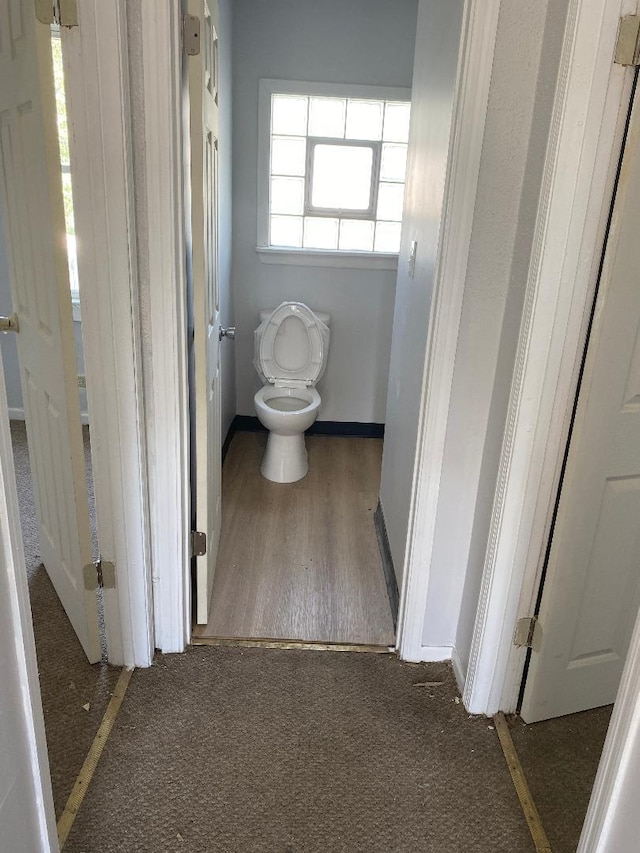 11809 S Lafayette Ave, Chicago, IL 60628 - bathroom featuring toilet, baseboards, and wood finished floors