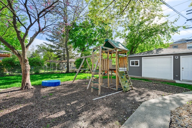view of playground with an outdoor structure