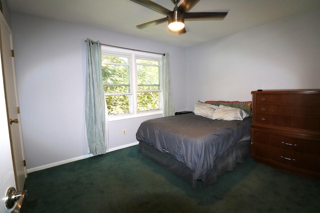 2210 Sandburg Dr, Aurora, IL 60506 - bedroom with carpet floors, baseboards, and a ceiling fan
