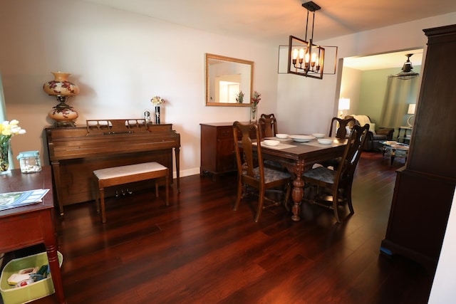 2210 Sandburg Dr, Aurora, IL 60506 - dining space featuring dark wood-style flooring and a chandelier