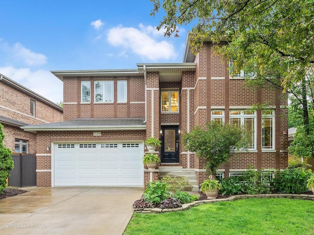 220 Kings Ct, La Grange Park, IL 60526 - view of front of home featuring brick siding, driveway, a garage, and a front yard