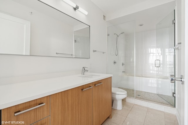 225 N Columbus Dr Unit 6204, Chicago, IL 60601 - full bath featuring toilet, tile patterned flooring, a stall shower, and vanity