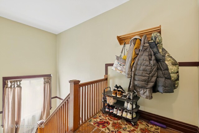4842 N California Ave, Chicago, IL 60625 - hallway with an upstairs landing