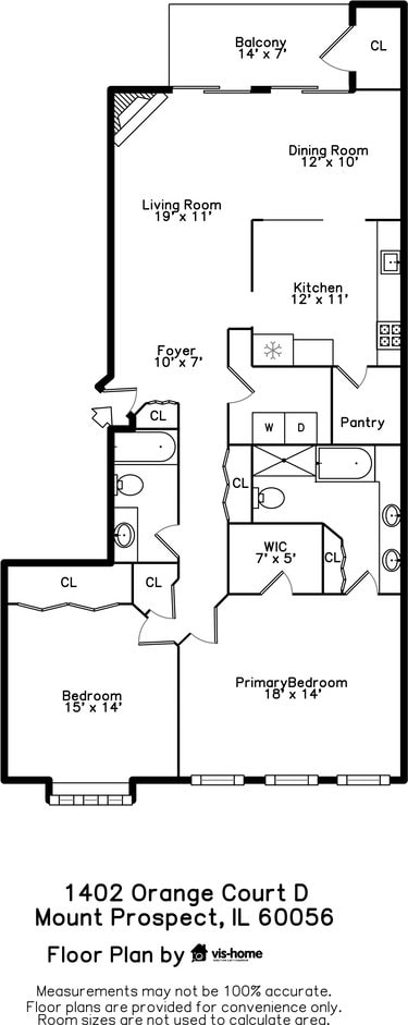 1402 Orange Ct Unit D, Mount Prospect, IL 60056 - room layout