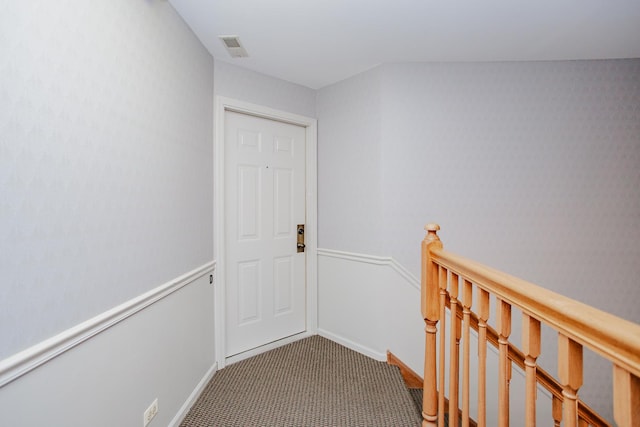 1402 Orange Ct Unit D, Mount Prospect, IL 60056 - hall featuring carpet, an upstairs landing, and baseboards