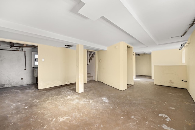 below grade area with stairs