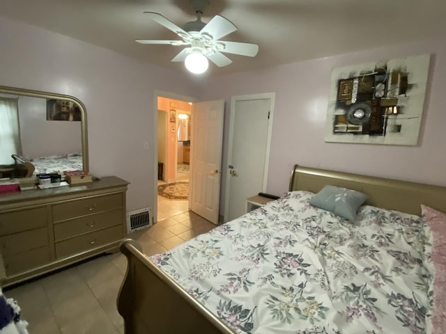 3846 Brummel St, Skokie, IL 60076 - bedroom featuring light tile patterned floors and ceiling fan