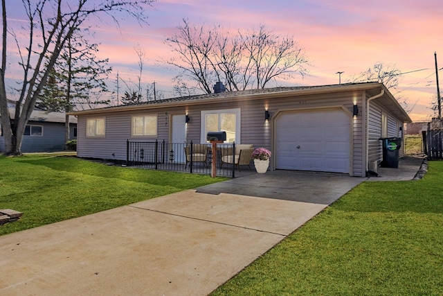 617 Tanglewood Dr, Streamwood, IL 60107 - single story home with a garage, concrete driveway, and a chimney