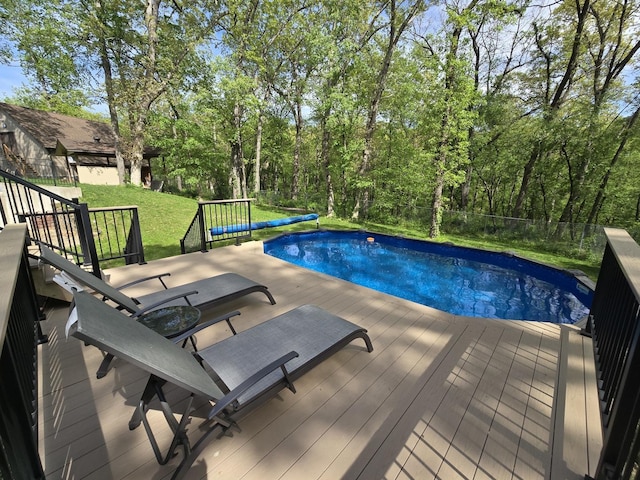 24-114 Lake Carroll Blvd, Lake Carroll, IL 61046 - view of swimming pool featuring a wooden deck
