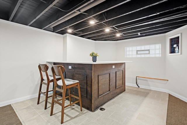 8214 S Paxton Ave, Chicago, IL 60617 - indoor dry bar with baseboards