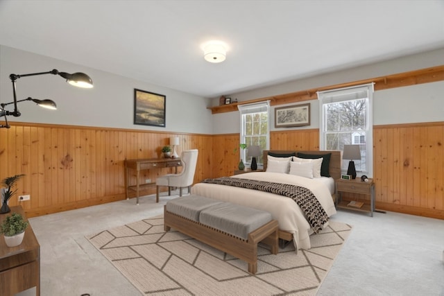 519 Long Hill Rd, Gurnee, IL 60031 - bedroom featuring wooden walls, a wainscoted wall, and carpet flooring