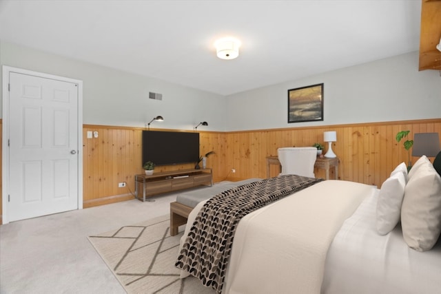 519 Long Hill Rd, Gurnee, IL 60031 - carpeted bedroom featuring a wainscoted wall and wooden walls