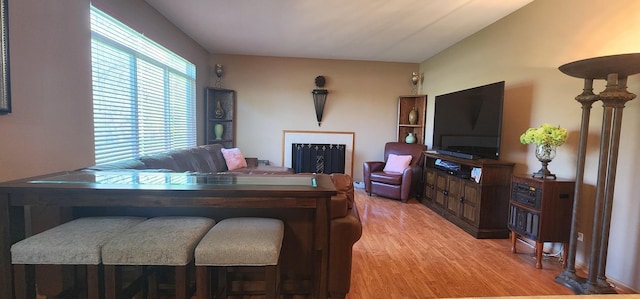 living area with light wood-type flooring