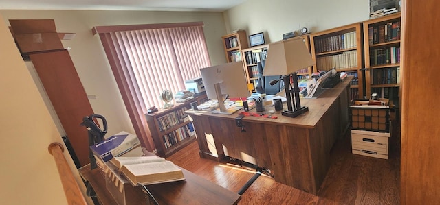 office area with wood finished floors
