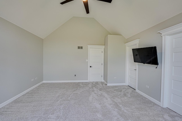 1565 Winberie Ct, Naperville, IL 60564 - unfurnished bedroom featuring lofted ceiling, carpet flooring, ceiling fan, and baseboards