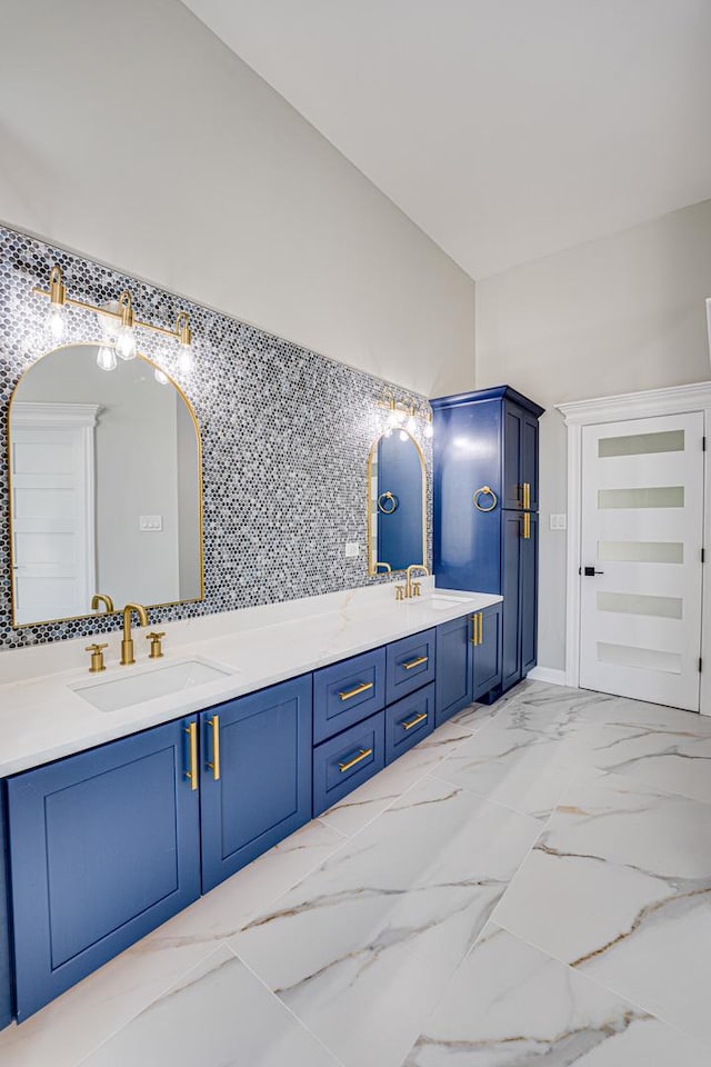 1565 Winberie Ct, Naperville, IL 60564 - full bathroom featuring double vanity and marble look tile flooring