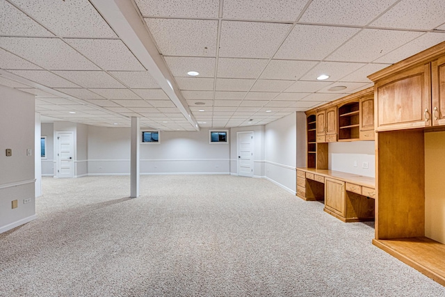 1565 Winberie Ct, Naperville, IL 60564 - finished below grade area with light colored carpet, baseboards, and recessed lighting