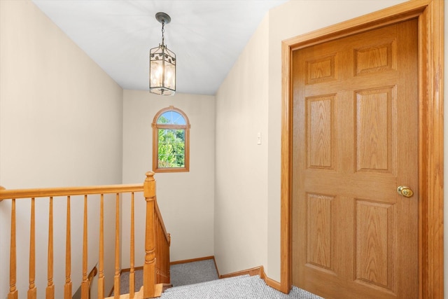 11046 Quail Dr, Mokena, IL 60448 - staircase featuring baseboards and carpet