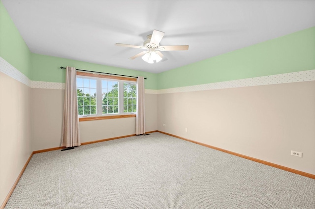 11046 Quail Dr, Mokena, IL 60448 - unfurnished room with carpet floors, ceiling fan, and baseboards