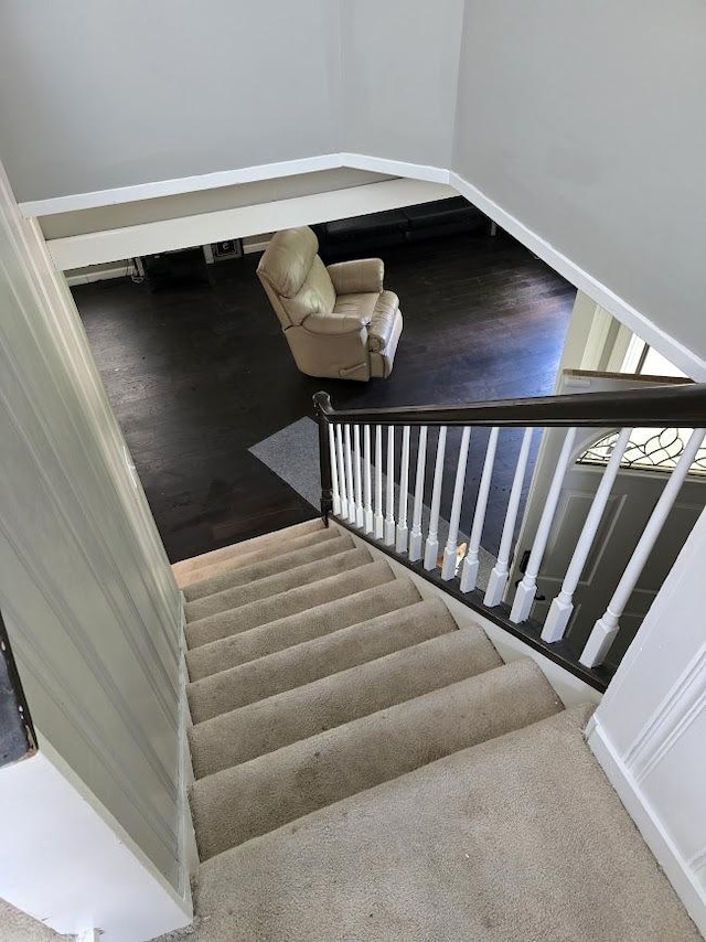 320 N Pearl St, Forrest, IL 61741 - stairs featuring wood finished floors