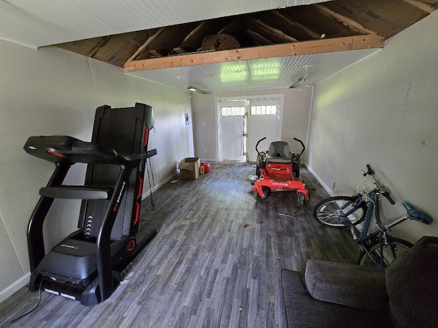 320 N Pearl St, Forrest, IL 61741 - exercise room with wood finished floors and baseboards