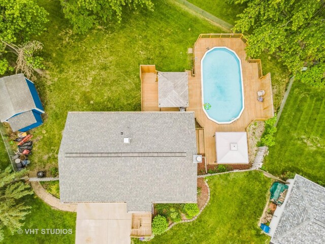 898 Shorewood Dr, Bartlett, IL 60103 - aerial view of a pool area