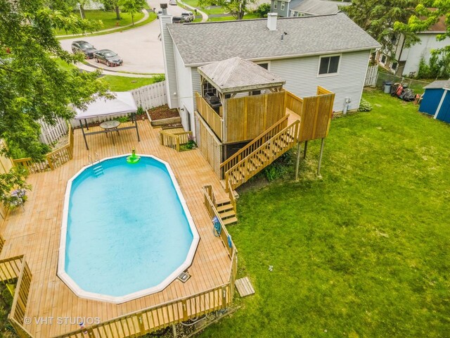 898 Shorewood Dr, Bartlett, IL 60103 - view of swimming pool with a deck