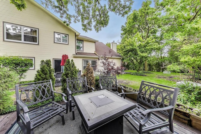 405 W Ivy Ln Unit 4A, Arlington Heights, IL 60004 - wooden terrace featuring a lawn