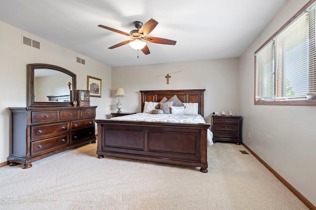 403 Tonelli Trl, Lockport, IL 60441 - bedroom with light colored carpet, baseboards, and a ceiling fan
