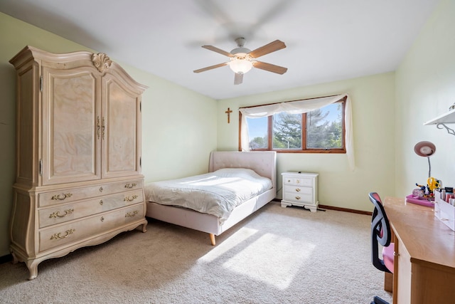 403 Tonelli Trl, Lockport, IL 60441 - bedroom featuring light carpet, a ceiling fan, and baseboards