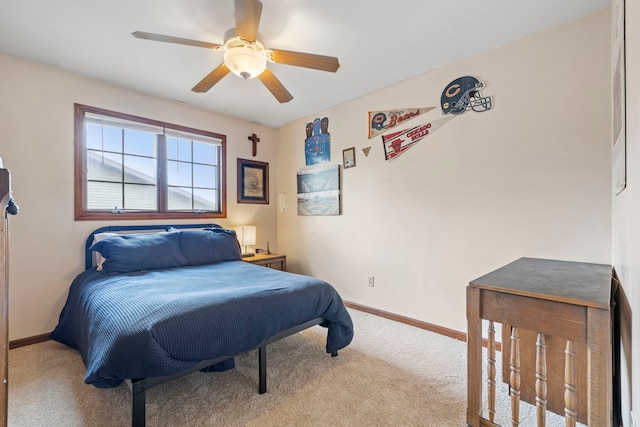 403 Tonelli Trl, Lockport, IL 60441 - bedroom with carpet, baseboards, and a ceiling fan