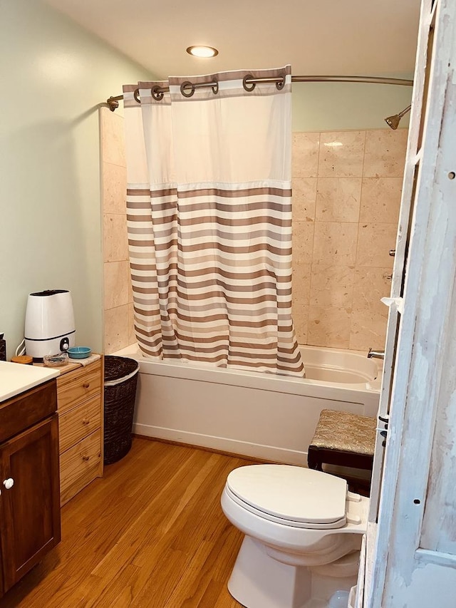 1723 N Richmond St, Chicago, IL 60647 - bathroom with shower / bath combo with shower curtain, wood finished floors, toilet, and vanity