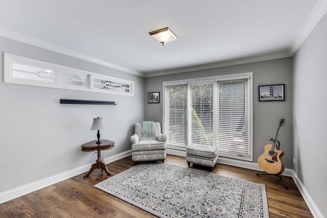 2041 Chatham Dr, Wheaton, IL 60189 - living area featuring crown molding, baseboards, and wood finished floors