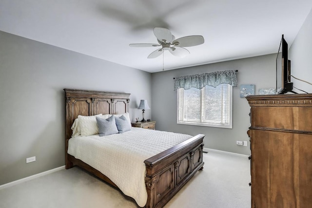 2041 Chatham Dr, Wheaton, IL 60189 - bedroom with light carpet, baseboards, and a ceiling fan