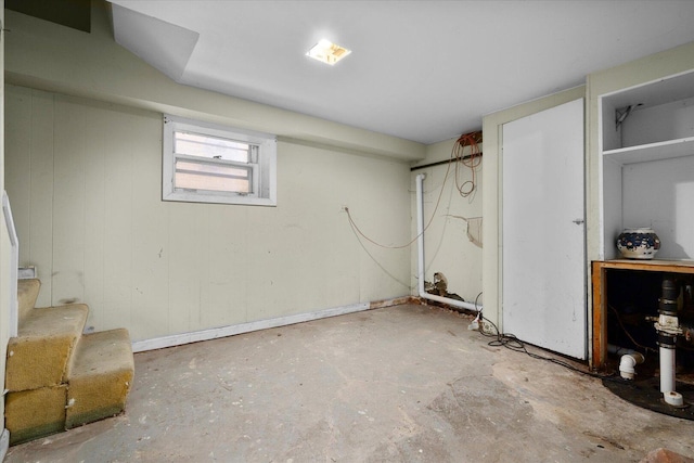 below grade area with stairs