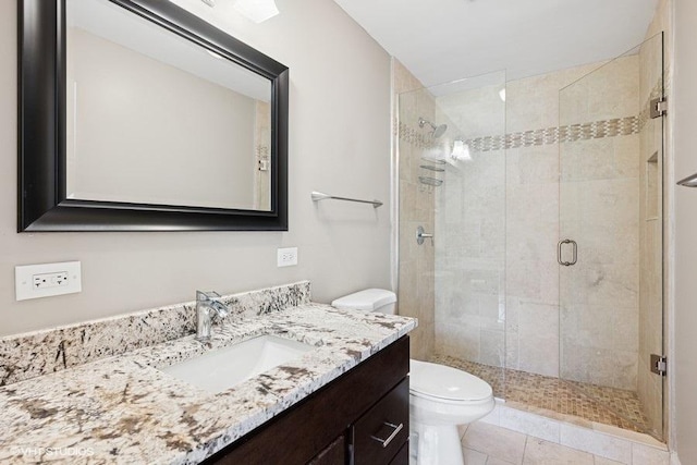 36 Chestnut Rd, Northbrook, IL 60062 - bathroom with toilet, a shower stall, vanity, and tile patterned floors