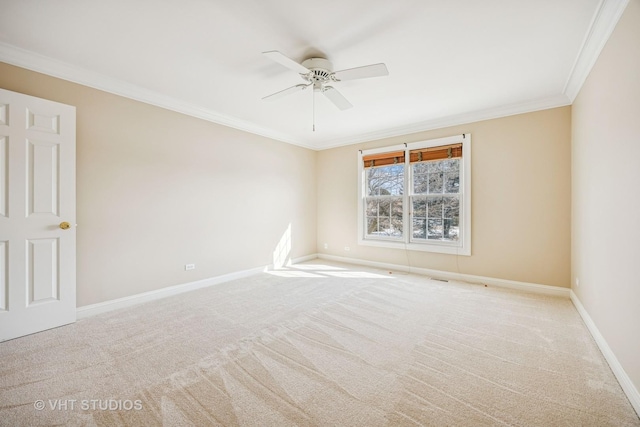 9310 Nicklaus Ln, Lakewood, IL 60014 - carpeted empty room with ceiling fan, crown molding, and baseboards